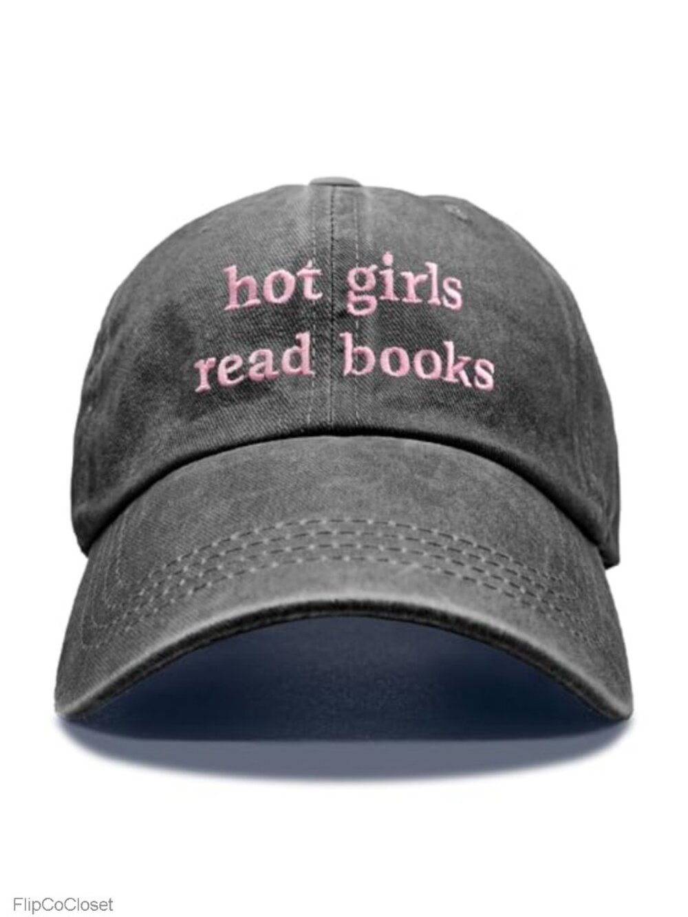 Bookish Embroidery Baseball Cap Adjustable Washed Cotton